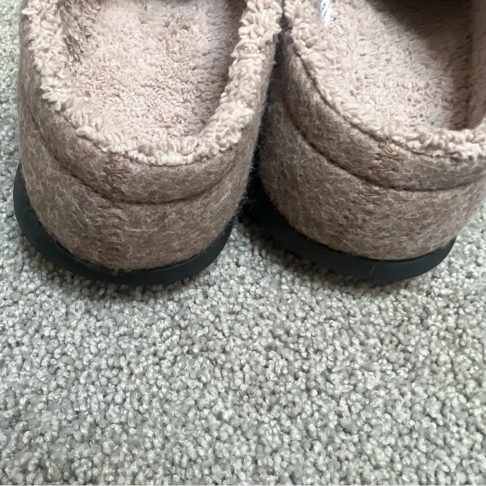 L.L. Bean Tan Felt Mules with Red Truck and Green Tree Appliqué - Picture 5 of 5